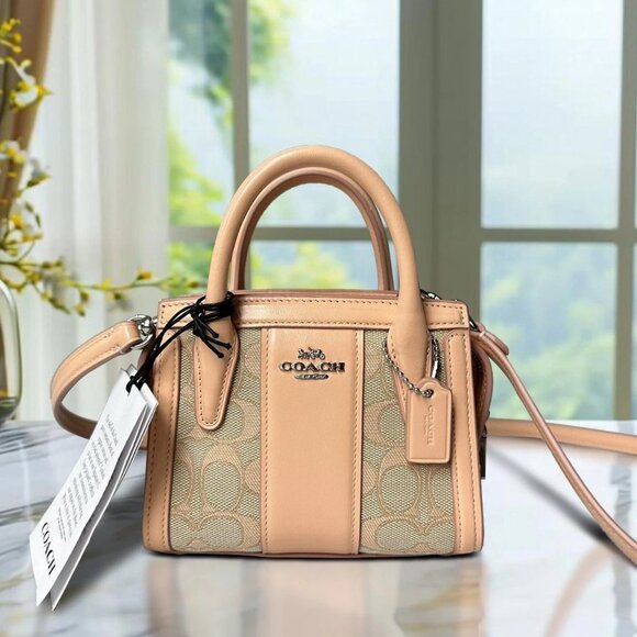 COACH  CT756 Andrea Mini Carryall In Signature Jacquard - Picture 1 of 8